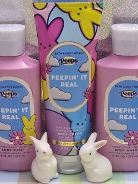 Bath & Body Works Peeps Peepin' It Real 3pc Body Wash & Body Cream Set NEW Rare
